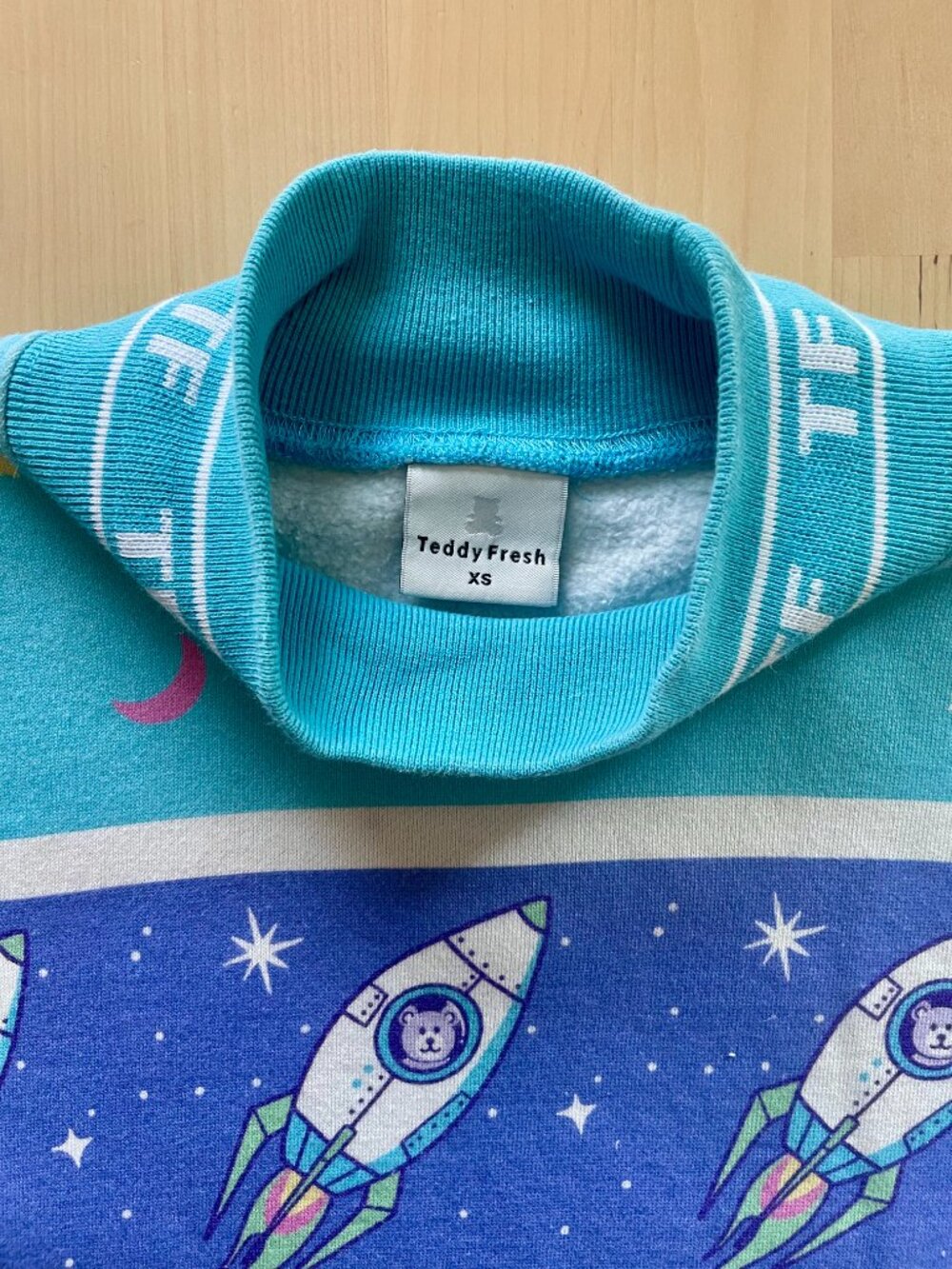 Teddy Fresh Women's Bears in Space Rocket Ship Middle Finger Sweater size XS - Picture 5 of 9